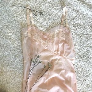 Vintage light pink lingerie slip dress